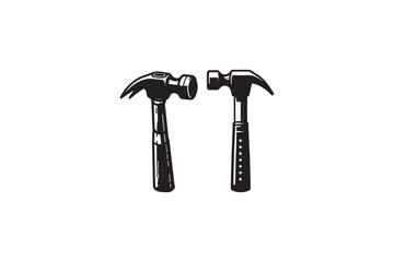 A Ball Peen Hammer vector silhouette image made by adobe illustrator. eps