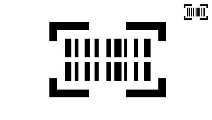 Scanning barcode, black isolated silhouette
