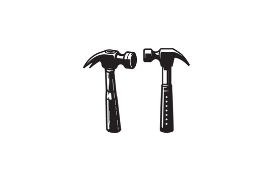 A Ball Peen Hammer vector silhouette image made by adobe illustrator. eps