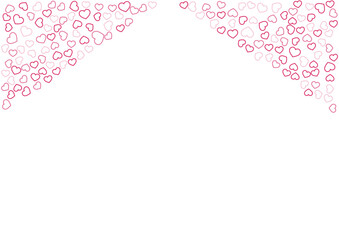 ハート柄の背景 赤系の3色 フチハート