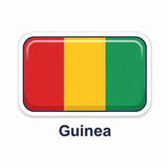 Fototapeta premium A clear digital illustration of the rectangular flag of guinea. Below the flag, the word 