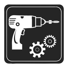 Machinery Parts Drill Icon Vector Art Illustration Design