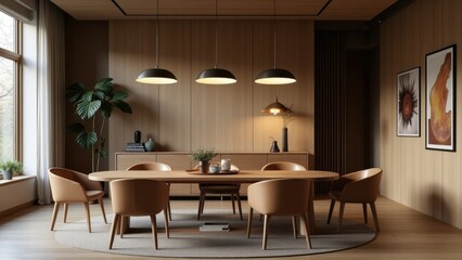 Fototapeta premium modern dining room with table