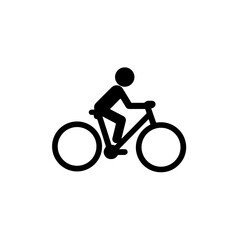 Fototapeta premium Fitness cycling icon on white background, active lifestyle symbol