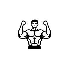 Confident bodybuilder showcasing muscles against white background, fitness concept