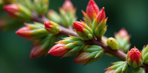Close-up of Virginia juniper leaf axils showing microstrobili, scale leaf, vegetation