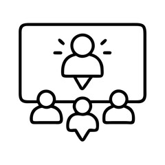 Obraz premium Group Notification Icon with Users on Screen 