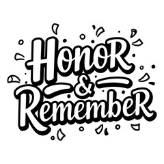 Obraz premium Bold, stylized typography design perfect for memorial, patriotic, or remembrance-themed marketing materials and educational projects. Versatile for editorial or advertising.