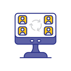 Online Collaboration Icon vector stock illustration