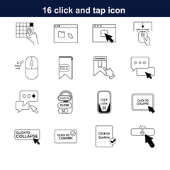 full editable click and tap icon set 
