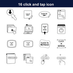  full editable click and tap icon set 