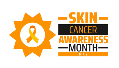 Skin Cancer Awareness Month background banner or poster design template. observed every year in May. Holiday concept. Use to any Template, card, poster, placard, template.