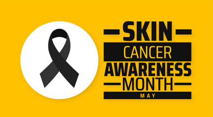 Obraz premium Skin Cancer Awareness Month background banner or poster design template. observed every year in May. Holiday concept. Use to any Template, card, poster, placard, template.