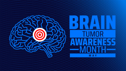 Brain Tumor Awareness Month background banner or poster design template. observed every year in May. Holiday concept. Use to any Template, card, poster, placard, template.