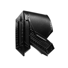 Obraz premium Letter R in glossy black leather exudes fetish allure—zipped tight like a domina’s corset. Bold, seductive, and dark, it teases with kink, control, and erotic powerplay