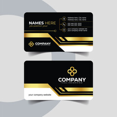 Luxury Gold Foil Print Business Card Template with Gold Accents