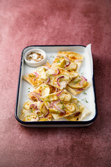 Savory tart with apple and onion