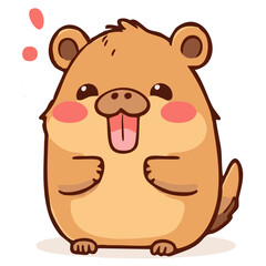 a cute lovely colourful hamster cartoon illstration