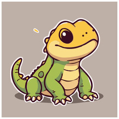 a cute lovely colourful lizard cartoon illustration
