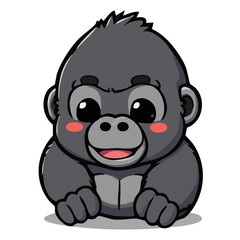 a cute lovely colourful ape cartoon illustration