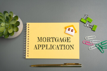 Mortgage application concept. Process of applying for a loan from a lender (usually a bank) to buy...
