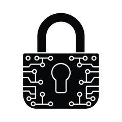 Futuristic Digital Lock With Binary Code Pattern  