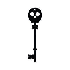 Vintage Skeleton Key With Intricate Teeth And Bow  