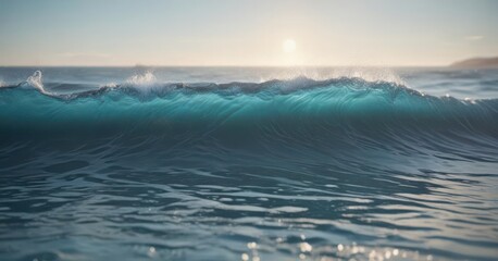 Fototapeta premium Dreamy blue waves, blurred ripples, ethereal atmosphere , wallpaper, nature, gradient