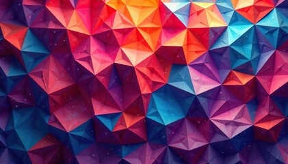 Obraz premium Intricate tessellation of geometric shapes in vibrant hues, fabric, minimalist, illustration