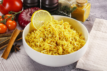 Indian cuisine lemon basmati rice