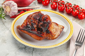 Roasted pork knuckle with bone