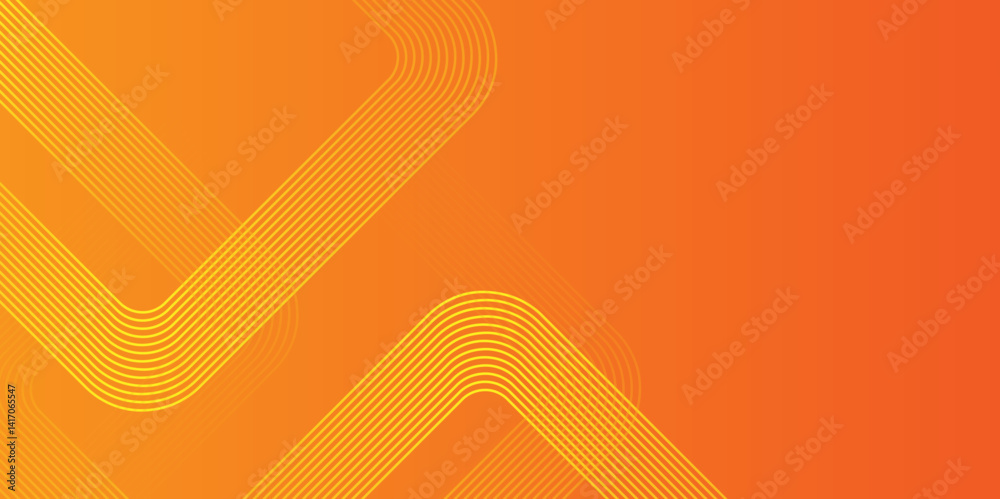 Wall mural abstract orange gradient geometric shape futuristic background. geometry shine and layer element vec