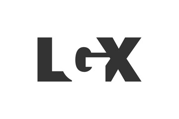 Obraz premium LGX logo design. Initial letter L G X bold font style for tech startups, consulting, corporate branding. Creative company name, headlines typography identity, trendy logotype.