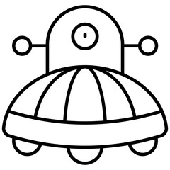 Flying Saucer Vector Icon Stock Illustration for Sci-Fi and Alien Concepts