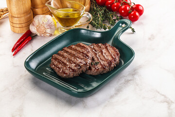 Grilled beef cutlet for burger