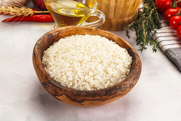 Dry Arborio rice for risotto
