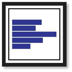 Horizontal Bar Chart Icon, Comparative Data Graphic
