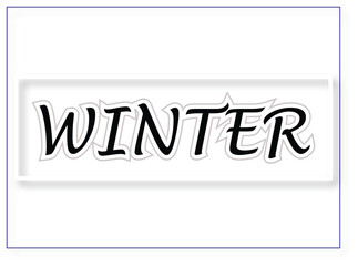 WINTER Text Graphic in Black, Seasonal Typography Design
