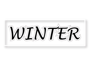 WINTER Text Graphic in Black, Seasonal Typography Design