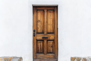 classic wooden door isoalted on white
