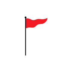 Red flag icon. Vector concept for pointer, tag and important sign