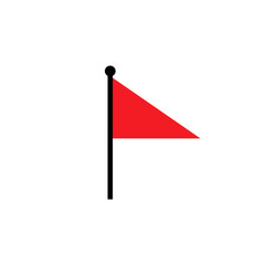 Red flag icon. Vector concept for pointer, tag and important sign