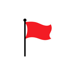 Red flag icon. Vector concept for pointer, tag and important sign