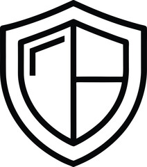 Security symbol outline icon on transparent background