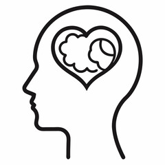 Psychology and mental line icons collection. Big UI icon set in a flat design