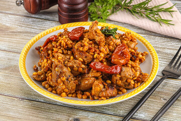 Rasted chicken meat with ptitim