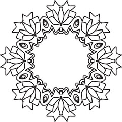 easy mandala design with clean lines for coloring book, tattoo and henna design, creative mandala art, mandala design for adults coloring book