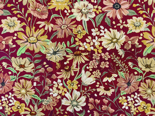 Botanical All Over Design with Soft Texture and Colors