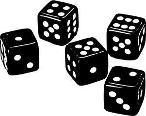 two dice on white background