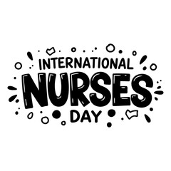 Fototapeta premium Bold, stylized graphic design celebrating International Nurses Day. Ideal for advertising, social media, or editorial use.